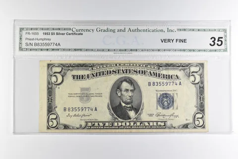 $5 1953 US Silver Certificate Blue Seal FR-1655 *8174