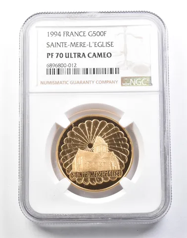 1994 France 500 Francs Gold Sainte-Mere-L'Eglise PF70 UCAM NGC *4052
