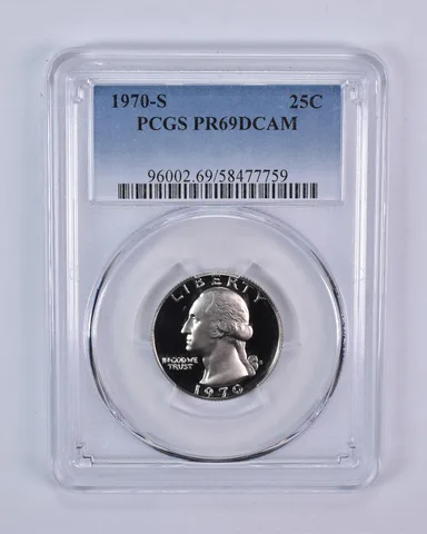 1970-S Washington Quarter PR69 DCAM PCGS Blue Label