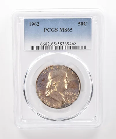 1962 Franklin Half Dollar MS65 PCGS Beautiful Tone *1927