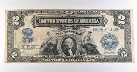1899 $2 Silver Certificate Large Note Blue Seal *3594