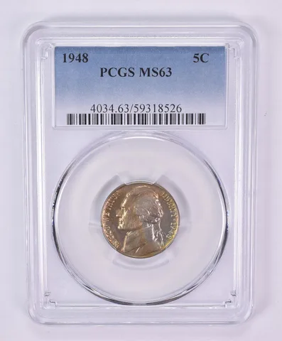 1948 Jefferson Nickel MS63 PCGS Beautiful Tone *1146