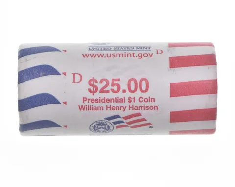 2009-D William Harrison Presidential $1 WRAPPER ROLL $25 Unc BU US Mint
