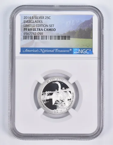 2014-S Silver PF69 ANT Everglades Quarter Limited Edition NGC