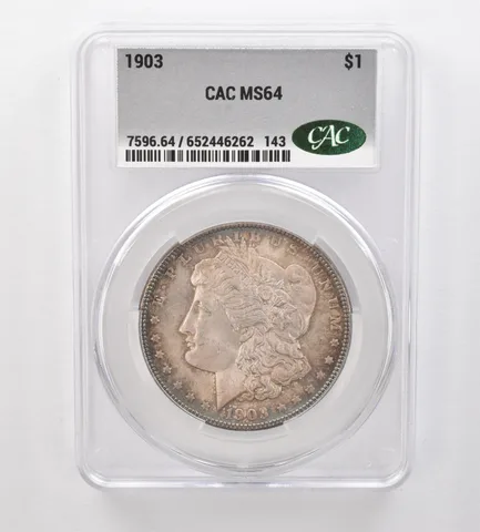 1903 Morgan Silver Dollar MS64 CAC CACg Beautiful Tone *2530