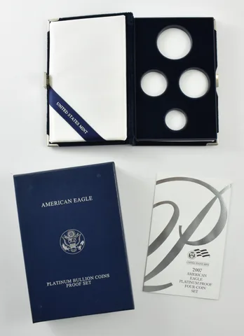 OGP 2007 Platinum Eagle Proof Set 4-Coin BOX & COA - NO COINS