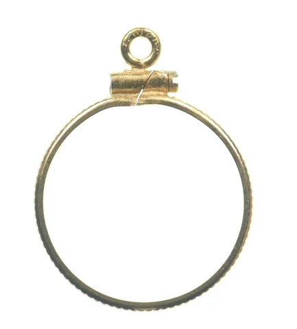 12k 0.6 Gram Gold Filled 15.5mm Coin Bezel Pendant Frame Edge *4892