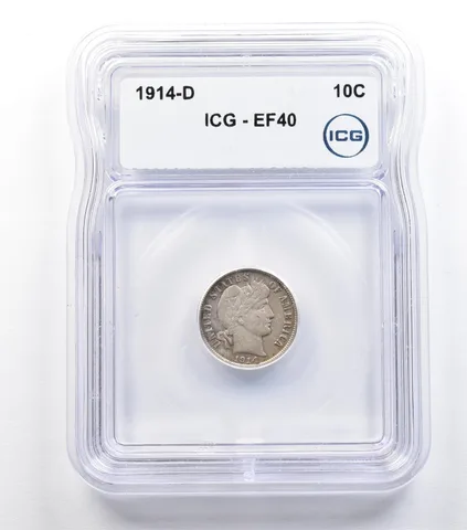 1914-D Barber Dime EF40 ICG *9307