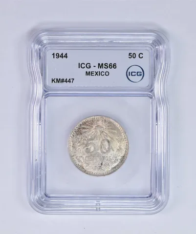 1944 Mexico 50 Centavos KM#447 MS66 ICG Beautiful Tone *7996