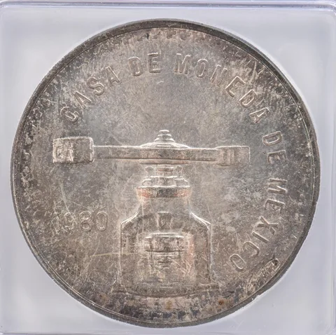 1980 Mo Mexico 1 Onza MS65 ICG Beautiful Tone *0844