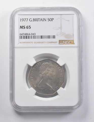 MS65 1977 Great Britain 50 Pence NGC *7012