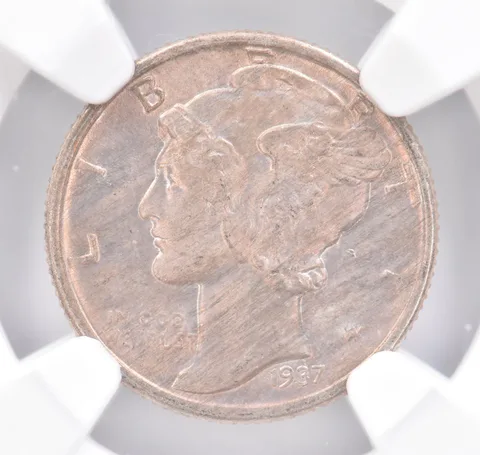 1937 Mercury Dime MS64 NGC Beautiful Tone *1779