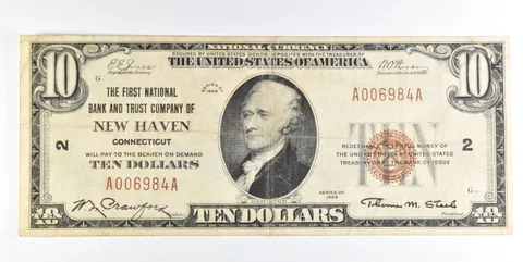 1929 $10 New Haven CT National Currency Note CH 2 *0208
