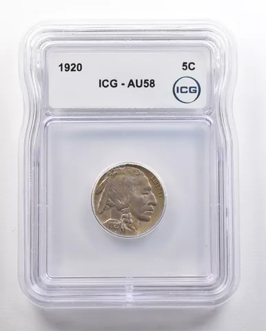 1920 Indian Head Buffalo Nickel AU58 ICG *4412