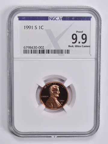 1991-S Lincoln Memorial Cent 1c Proof 9.9 RD UCAM NGC X NGCX