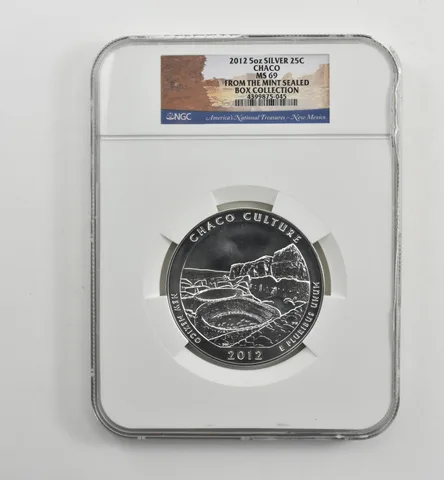 2012 5 Oz Silver Quarter America The Beautiful Chaco MS69 NGC *1580