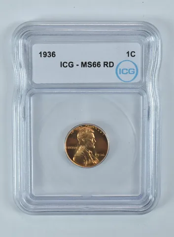 1936 Lincoln Wheat Cent MS66 RD ICG