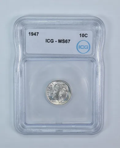 1947 Roosevelt Dime MS67 ICG