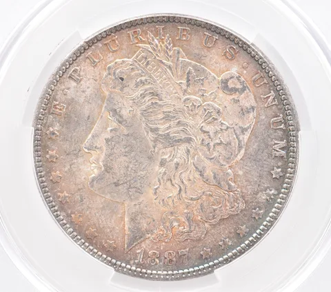 1887 Morgan Silver Dollar MS61 CAC CACg Beautiful Tone *2559