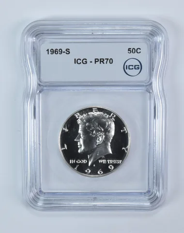1969-S Kennedy Half Dollar PR70 ICG