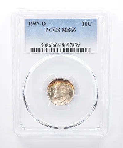 1947-D Roosevelt Dime MS66 PCGS Beautiful Tone *8366