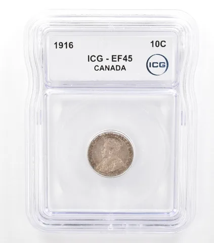 1916 Canada 10 Cent EF45 ICG Beautiful Tone *5754