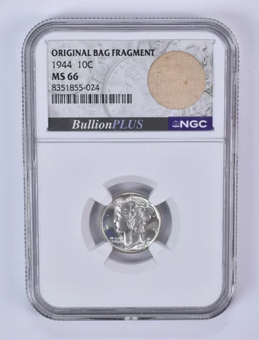 1944 Mercury Dime Original Bag Fragment MS66 NGC