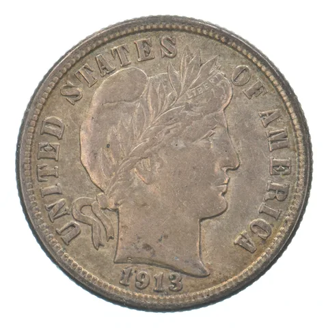 1913 Barber Dime Beautiful Tone *9535