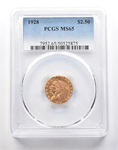 1928 $2.50 Indian Head Gold Quarter Eagle MS65 PCGS *1838