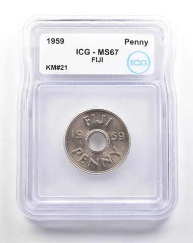 1959 Fiji Penny KM#21 MS67 ICG *5531