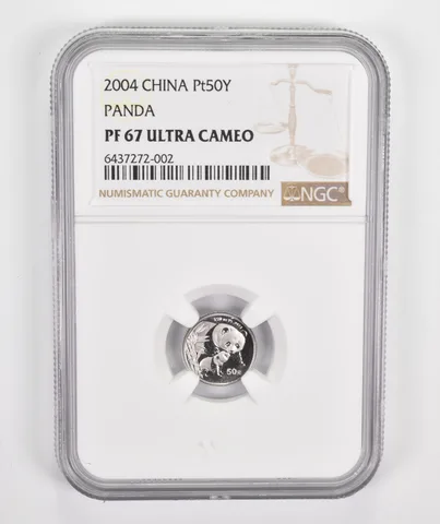 PF67 UCAM 2004 China 50 Yuan - 1/20 Oz. .999 Fine Platinum - Panda - NGC a0389