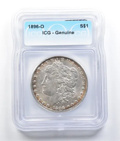 1896-O Morgan Silver Dollar Genuine ICG a0431