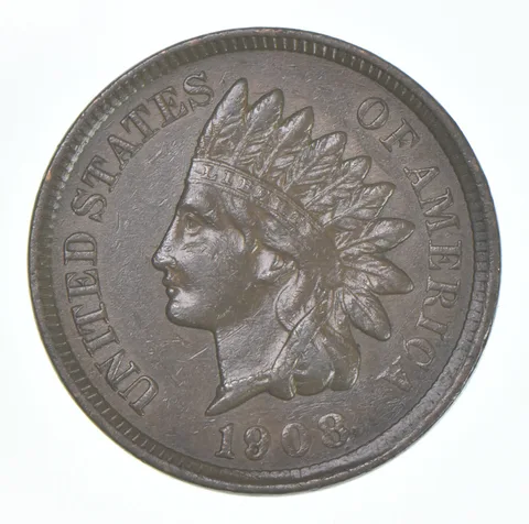 XF 1908 Indian Head Copper Cent Penny - High Grade Sample