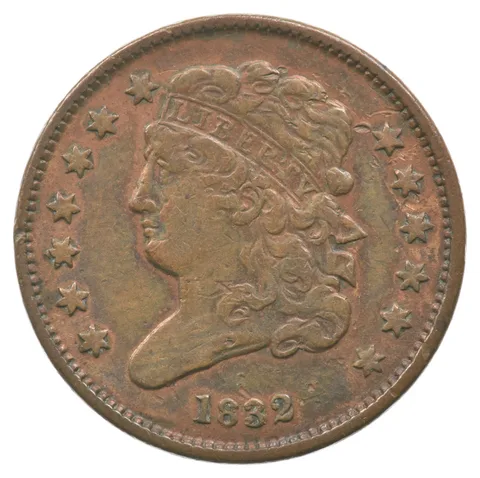 1832 Classic Head Half Cent Piece a7325