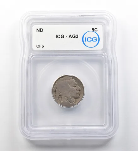 1913-1938 Indian Head Buffalo Nickel Clip AG3 ICG ERROR *8191