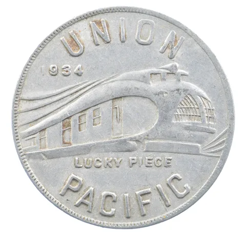 1934 Union Pacific Lucky Piece Aluminum *6363