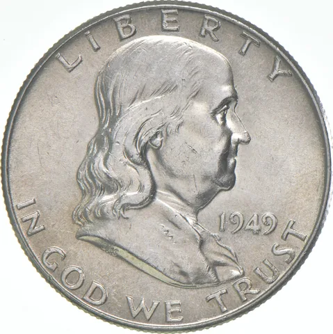 1949 Franklin Half Dollar AU 90% Silver