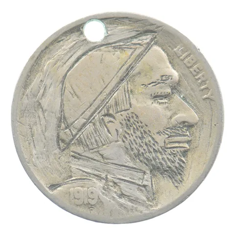 1919 Indian Head Buffalo Nickel Hobo Nickel Holed *4812
