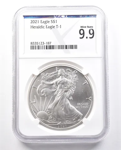 2021 American Silver Eagle Type 1 Mint State 9.9 NGC X NGCX