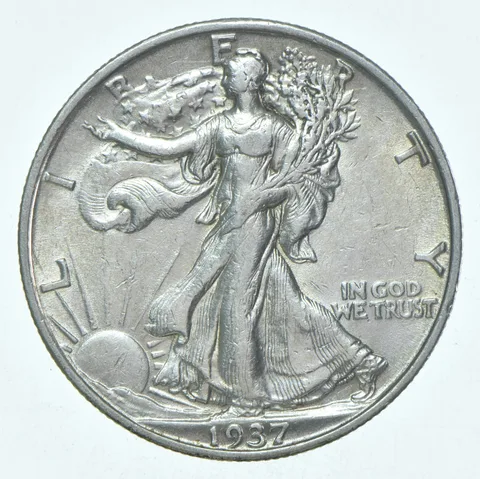BU 1937-S Walking Liberty Half Dollar Uncirculated 90% Silver