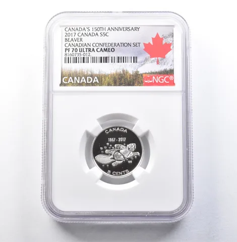 2017 Canada 5 Cents Silver Canadian Confederation Set PF70 UCAM NGC a5869