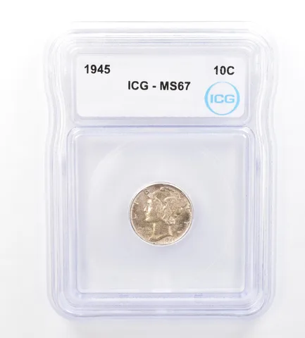 1945 Mercury Dime MS67 ICG Beautiful Tone *1674