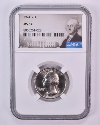 1974 Washington Quarter MS67 NGC Special Label