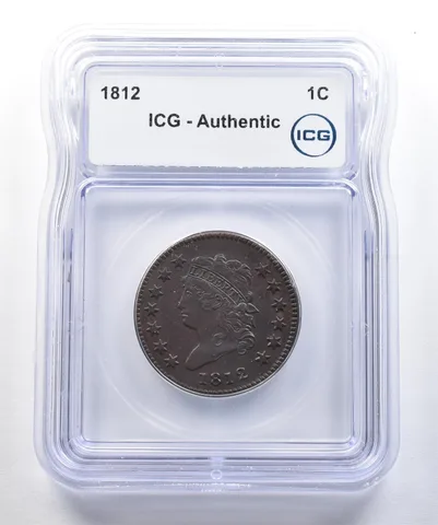 1812 Classic Head Large Cent Authentic ICG a7800