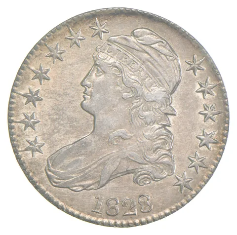 1828 Capped Bust Half Dollar Square 2, Small 8s, Large Letters a2081
