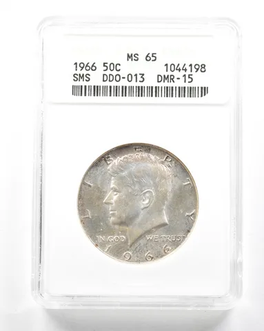 1966 Kennedy Half Dollar SMS DDO-013 DMR-15 MS65 ANACS *2040