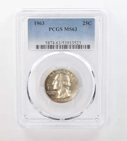 1963 Washington Quarter MS63 PCGS Beautiful Tone *0937