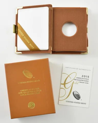 OGP 2015-W Gold Eagle 1/4 oz Proof - BOX & COA - NO COIN