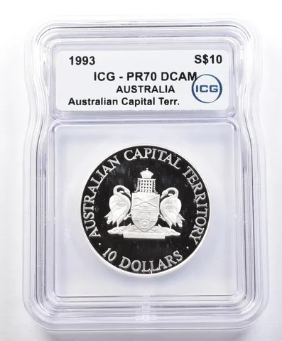 1993 Australia $10 Silver Australian Capital Territories PR70 DCAM ICG *1593
