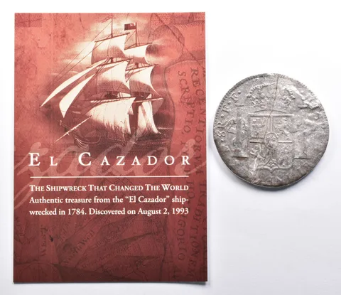 1700's El Cazador Spanish Colonial 8 Reales Shipwreck Coin *3614